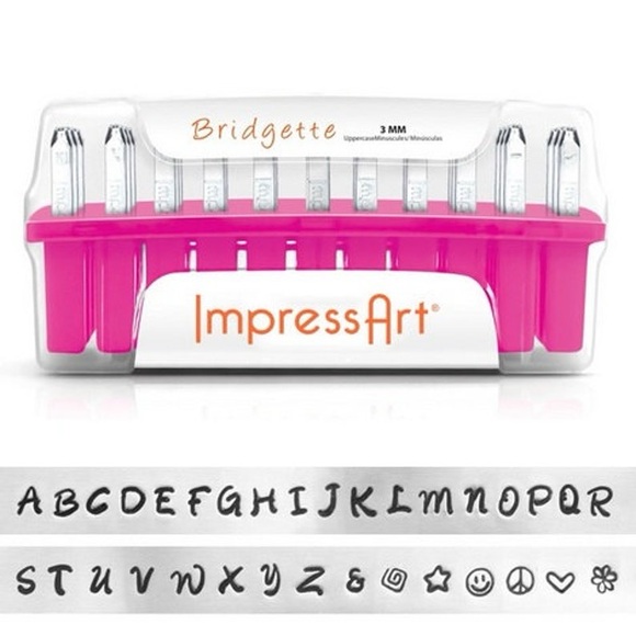 ImpressArt Metal Stamp Set Bridgette Uppercase & Lowercase Letter Stamps Juniper - Picture 3 of 7